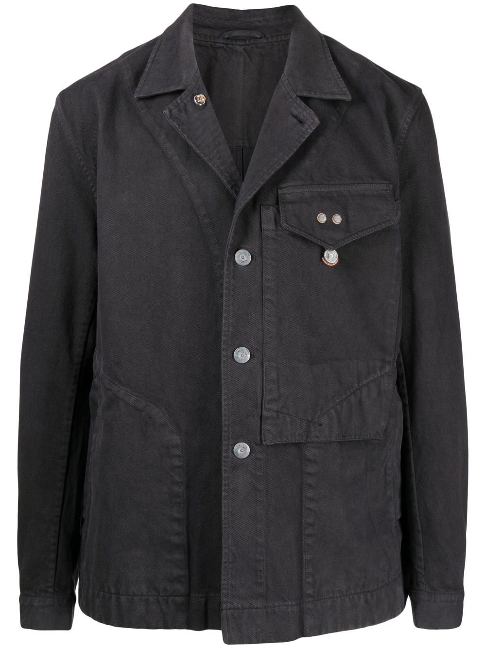 Chest-pocket shirt jacket - Black