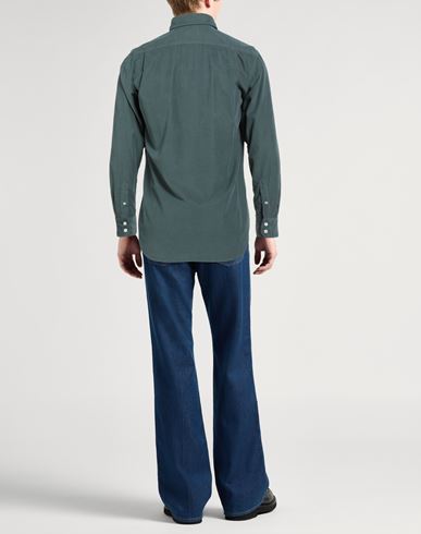 Man Shirt Dark green Size S Cotton
