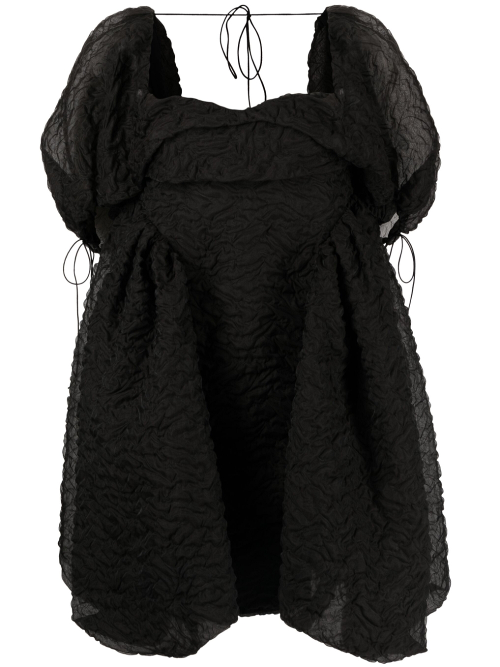 Sidra puff-sleeve minidress - Black
