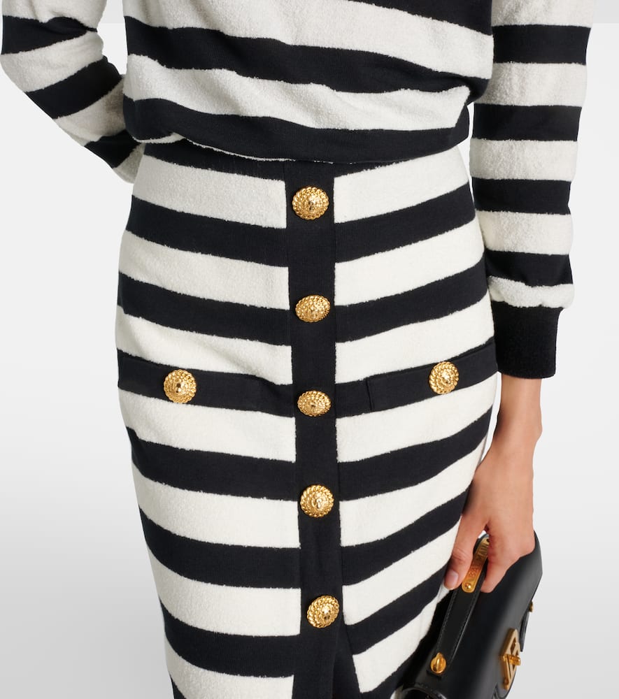 Striped midi skirt