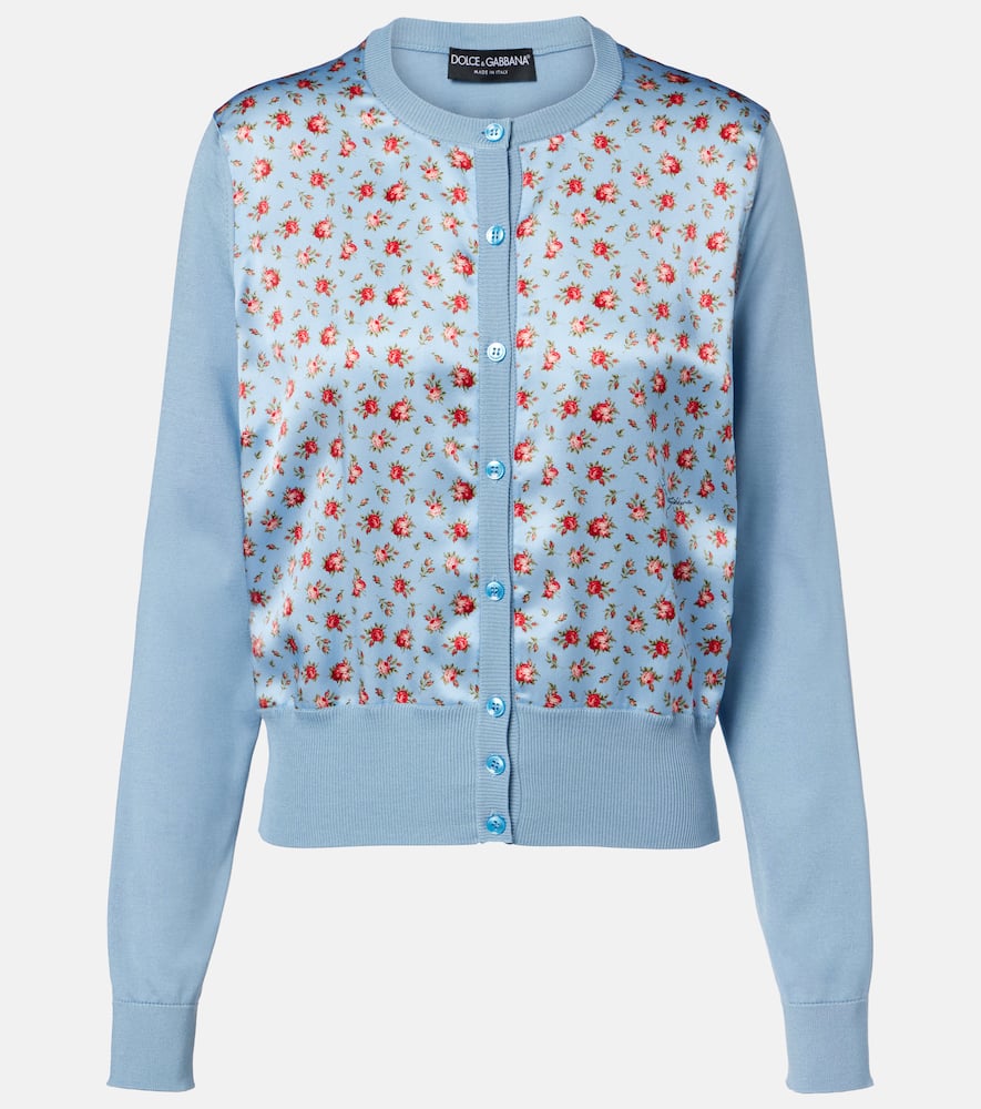 Floral silk cardigan