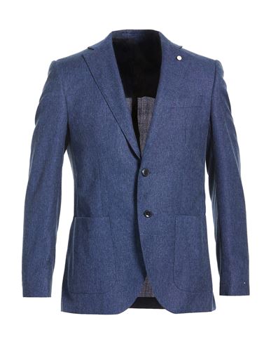 Man Blazer Blue Size 42 Wool, Cotton, Silk
