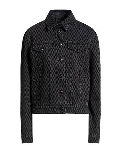 Woman Denim outerwear Black Size 4 Cotton, Elastane