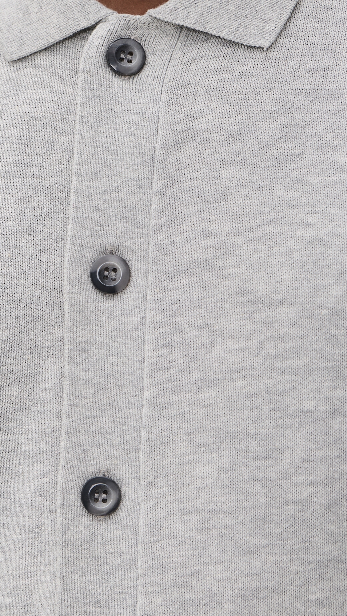 Blake Knit Button Up Shirt Neutral Grey
