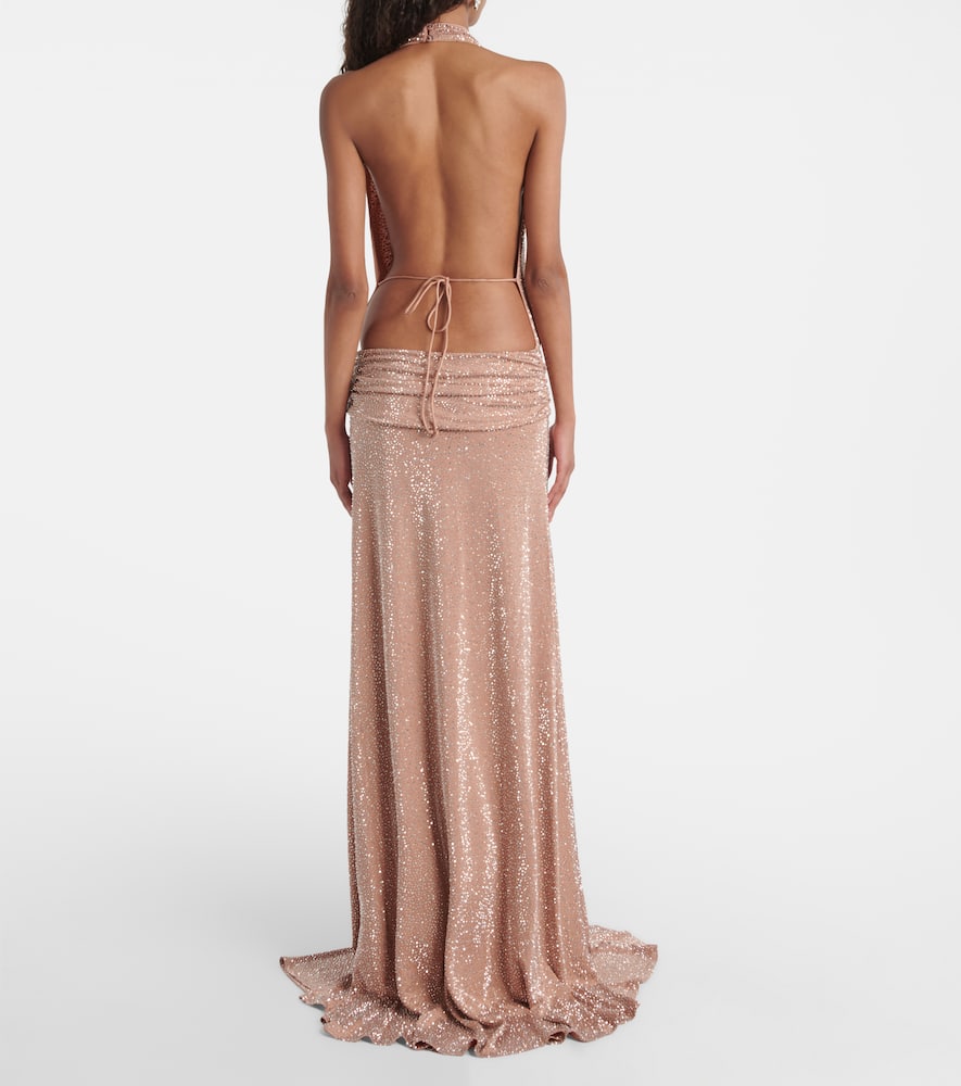 Tanit embellished open-back gown
