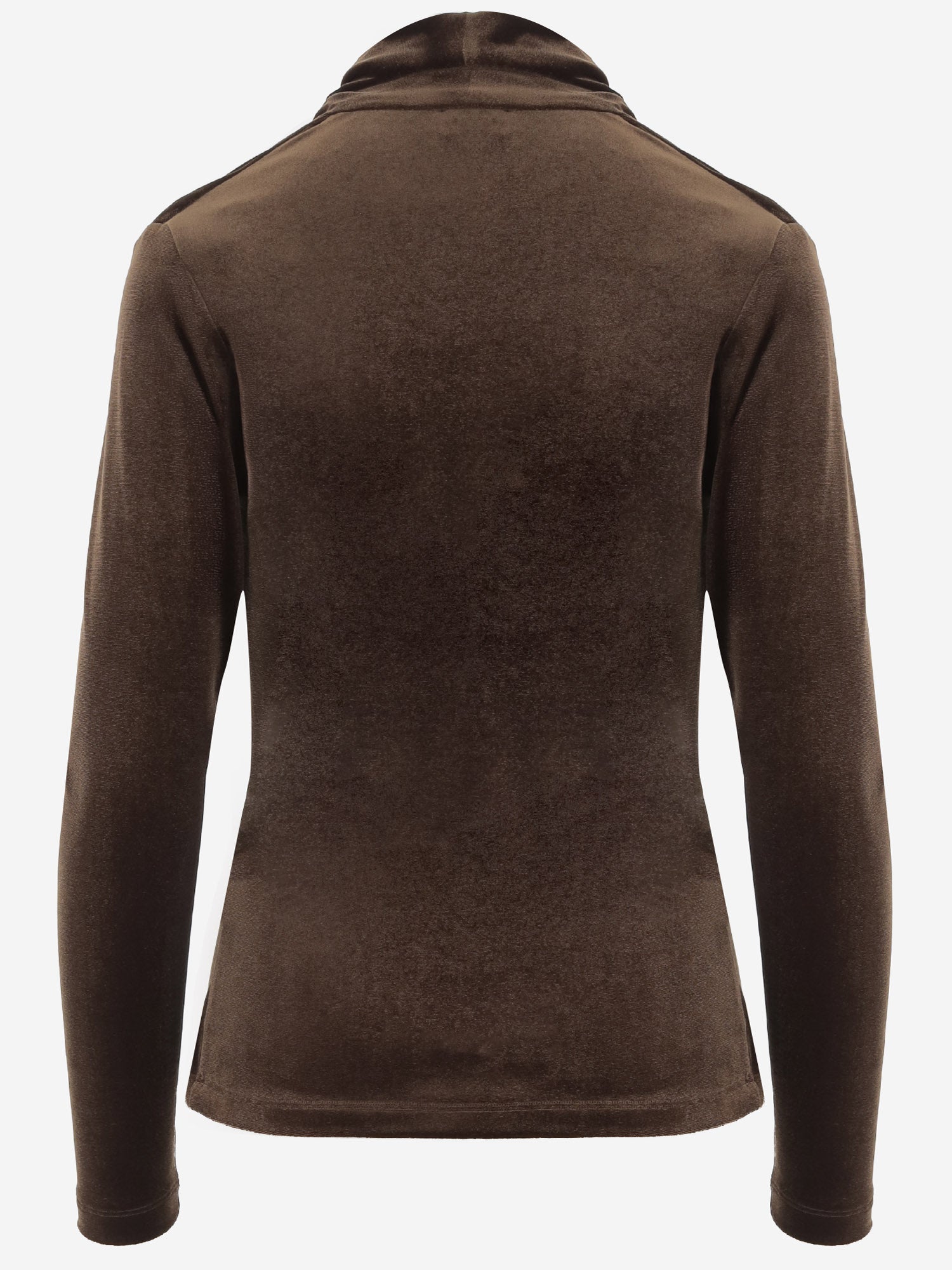 Stretch Velvet Sweater — Brown