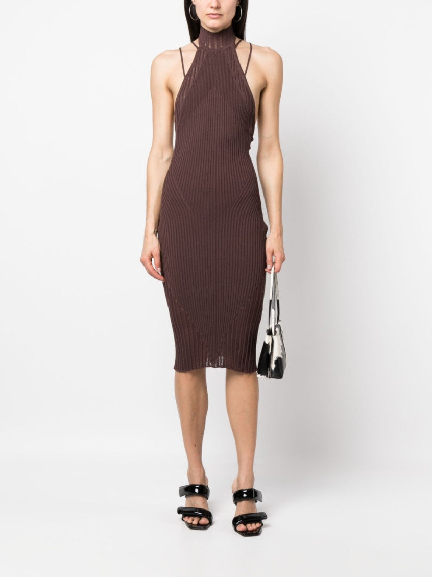- Ribbed Midi Dress