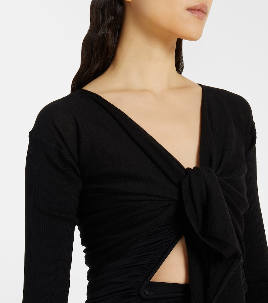 Cropped virgin wool sweater