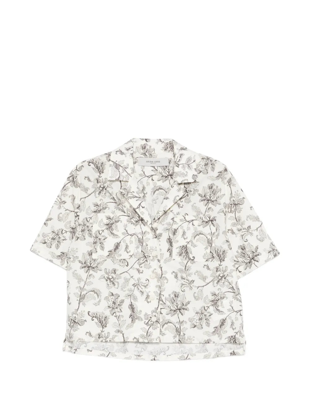 Floral-Print Shirt — White