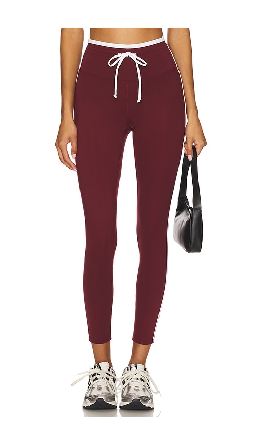 YEAR OF OURS Sport Sprint Legging in Burgundy & Cream - Burgundy. XS also in L
