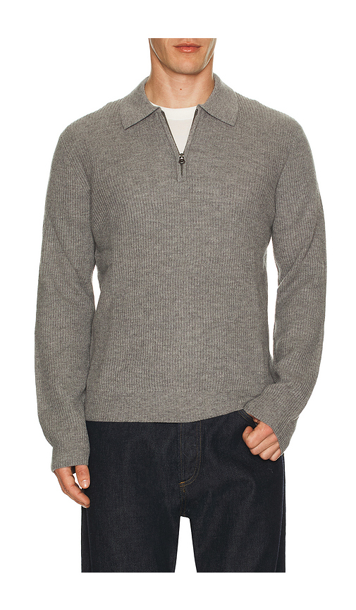 Rails Monty Quarter Zip Polo in Grey. L. Also in