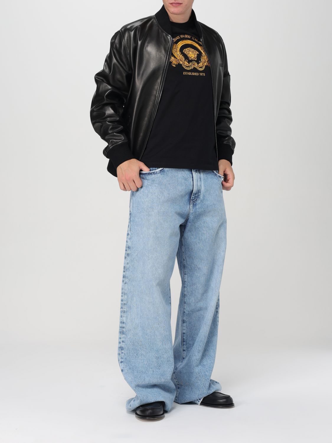 Mid-rise straight-leg jeans - Blue