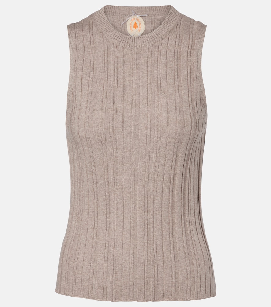Cotton, silk, and cashmere tank top