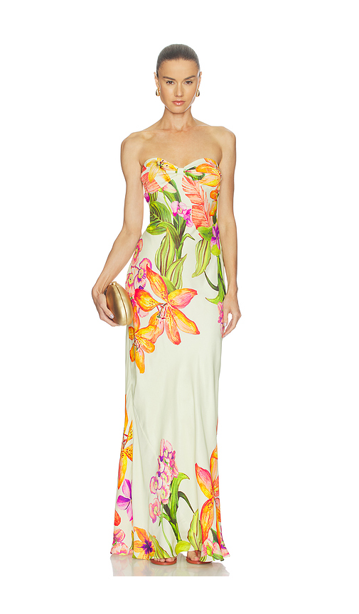 ROCOCO SAND Strapless Maxi Dress in Lemon. S. Also in XXS, XS, M