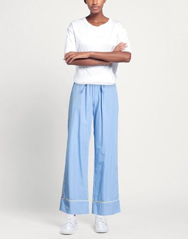 Woman Pants Sky blue Size 4 Cotton