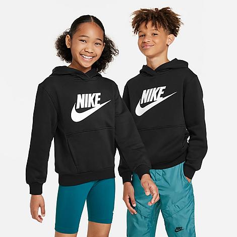 Big Kids Sportswear Club Fleece Pullover Hoodie in Black/White