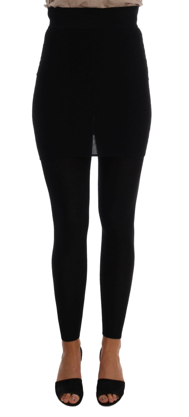 Cashmere Silk Stretch Leggings — Black