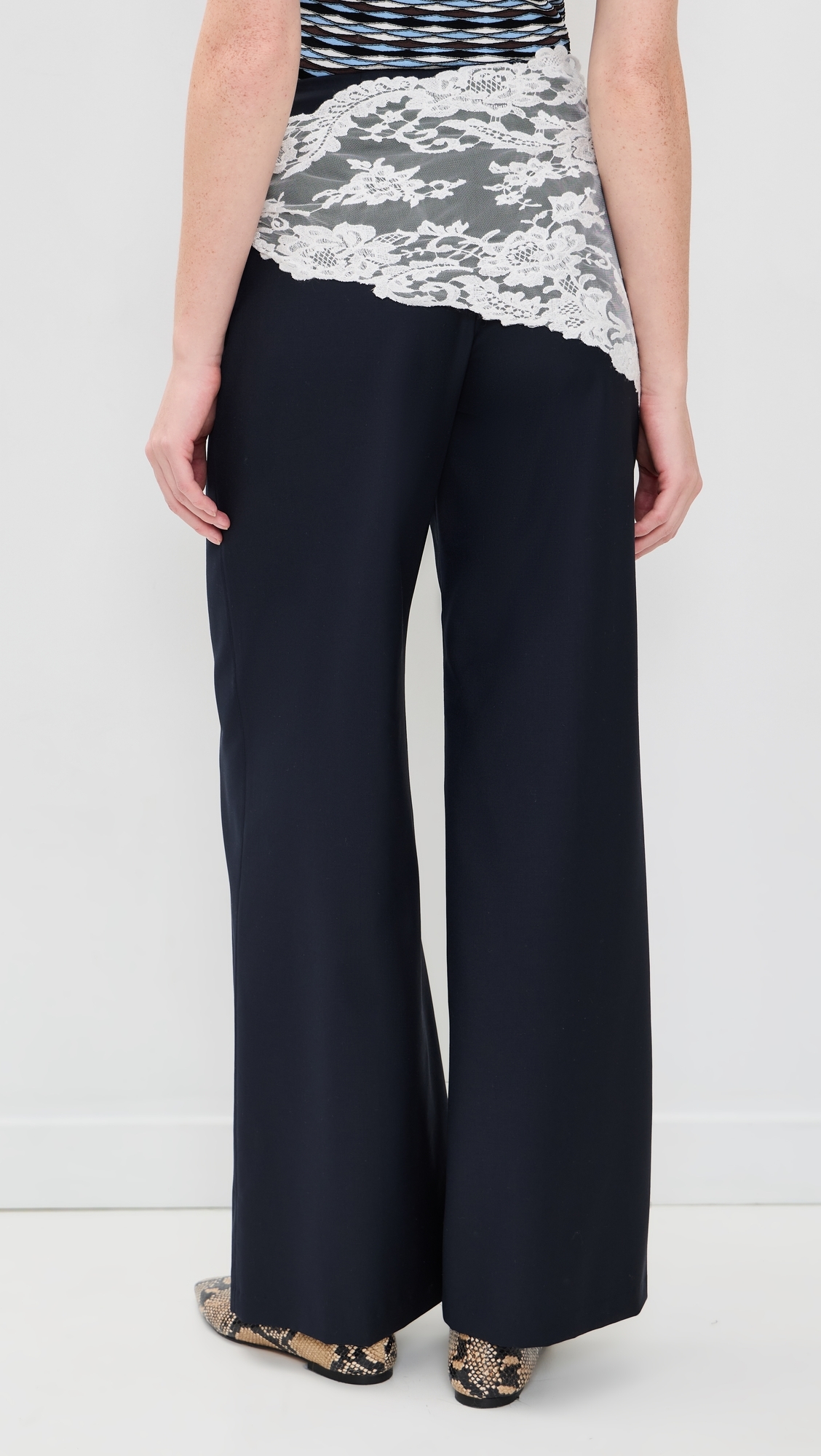 Fiora Tropical Wool Trousers Navy