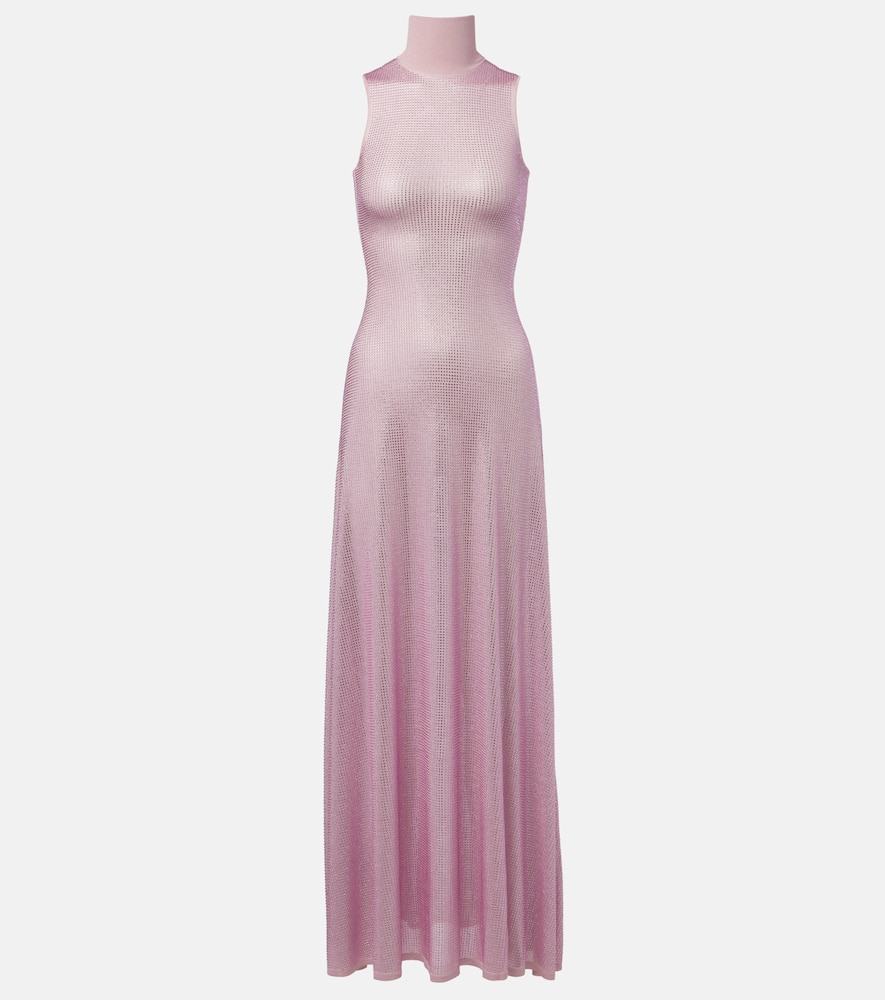 Ruched sequined maxi dress