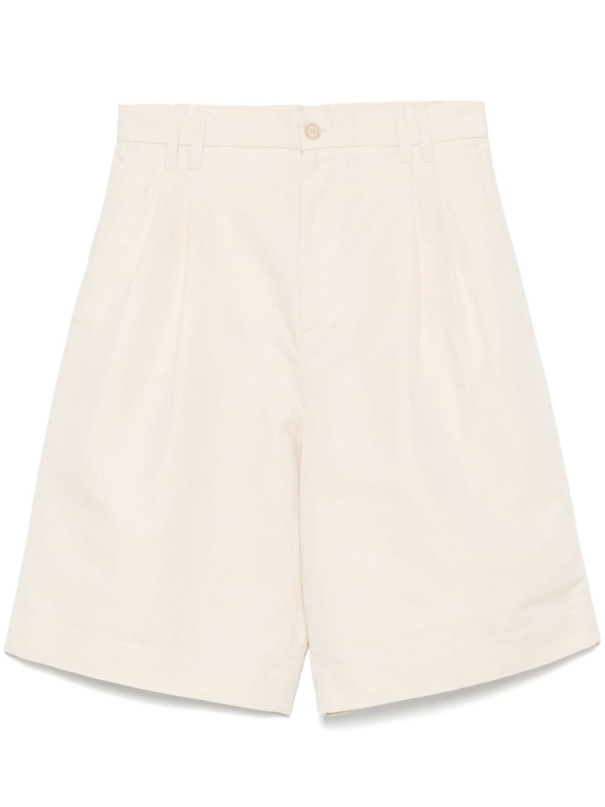 Linen And Cotton Blend Shorts