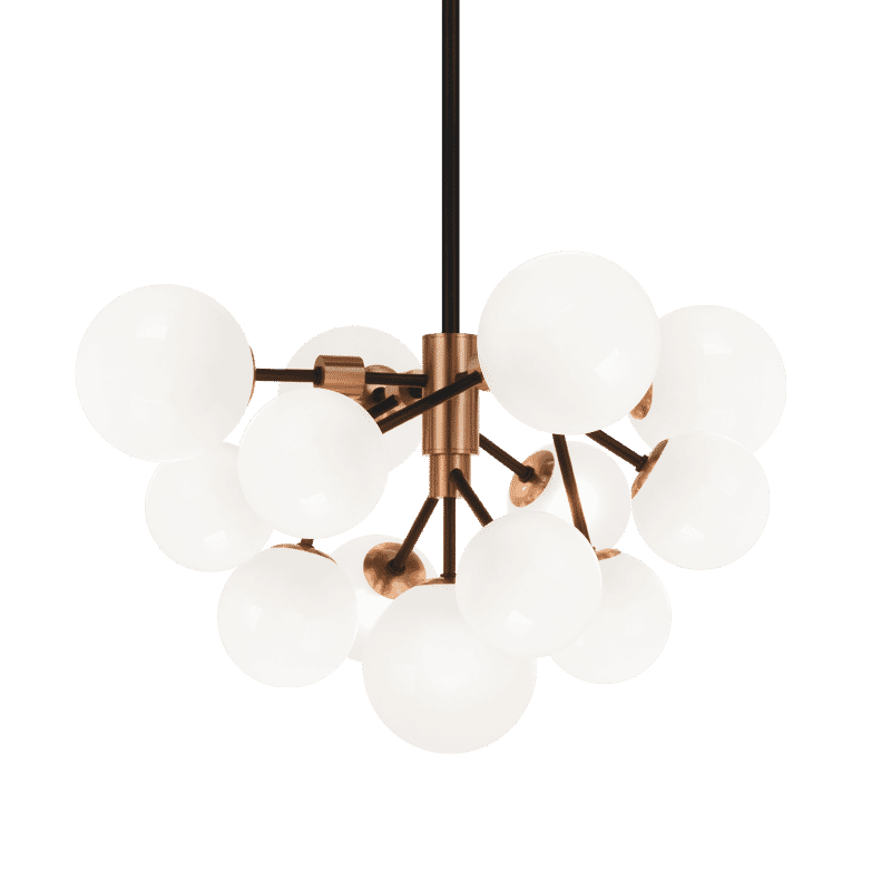 Aged Gold Brass LED Chandelier from the Novu Collection