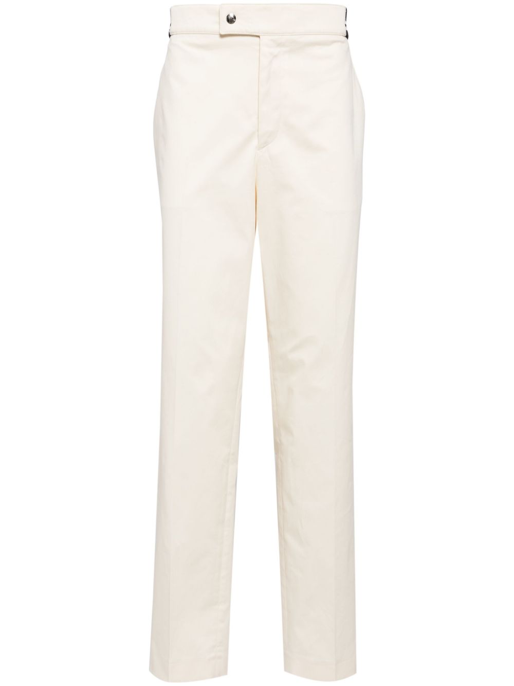 Striped-detail tapered trousers - Blue