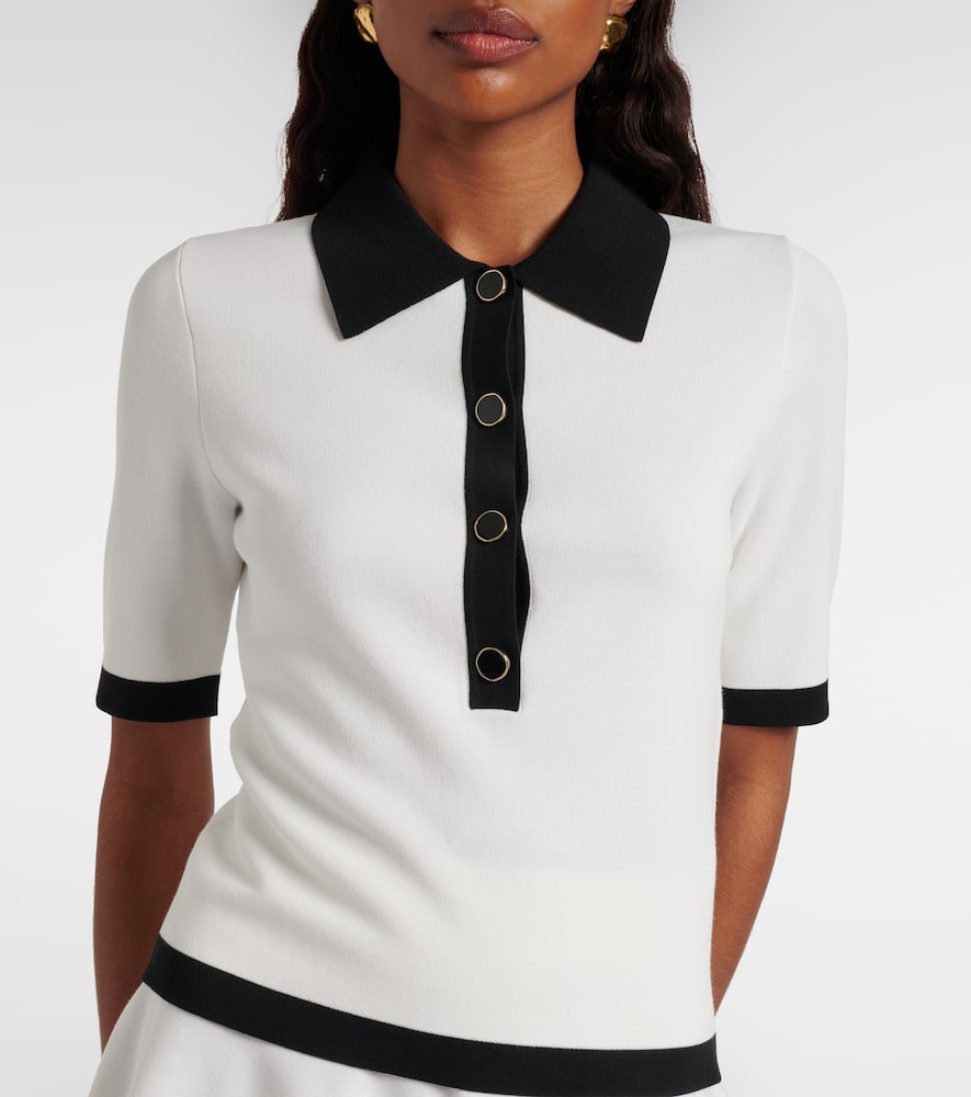 Ribbed-knit polo shirt