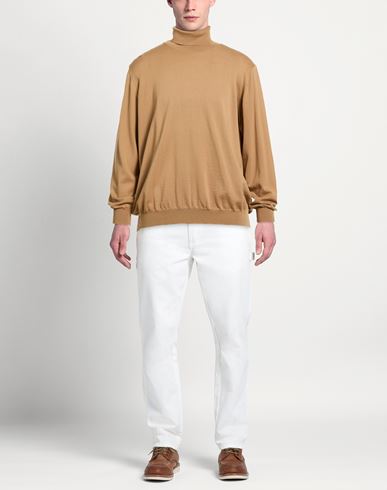 Man Turtleneck Beige Size 46 Merino Wool