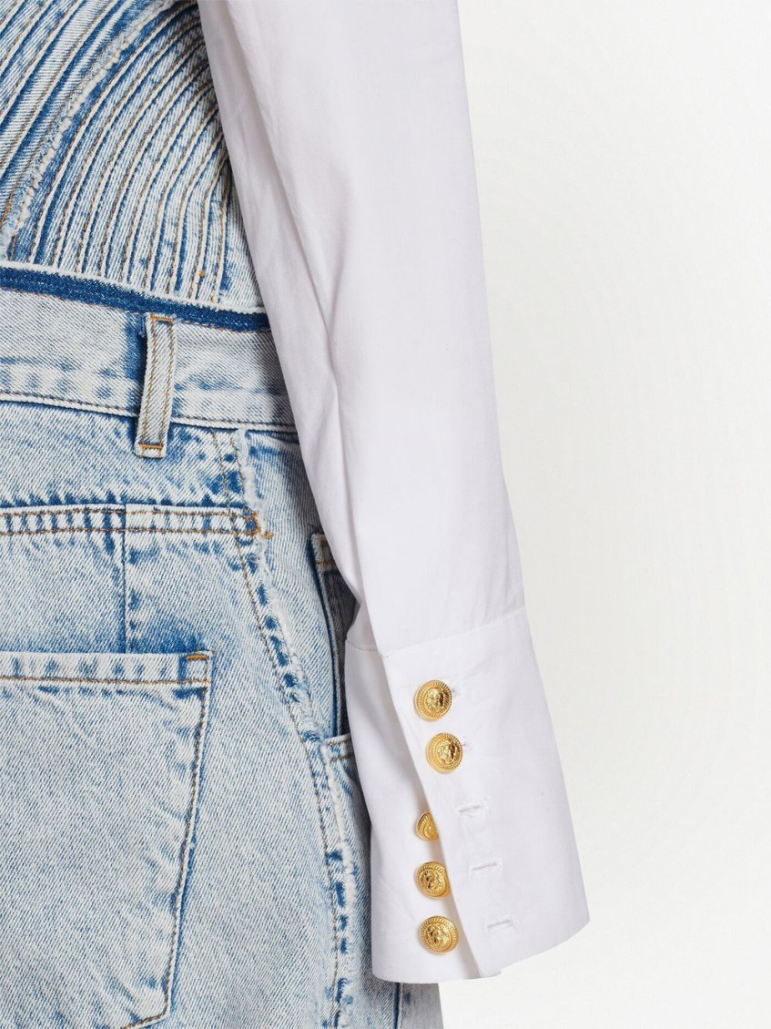 Poplin lingerie cropped shirt Woman