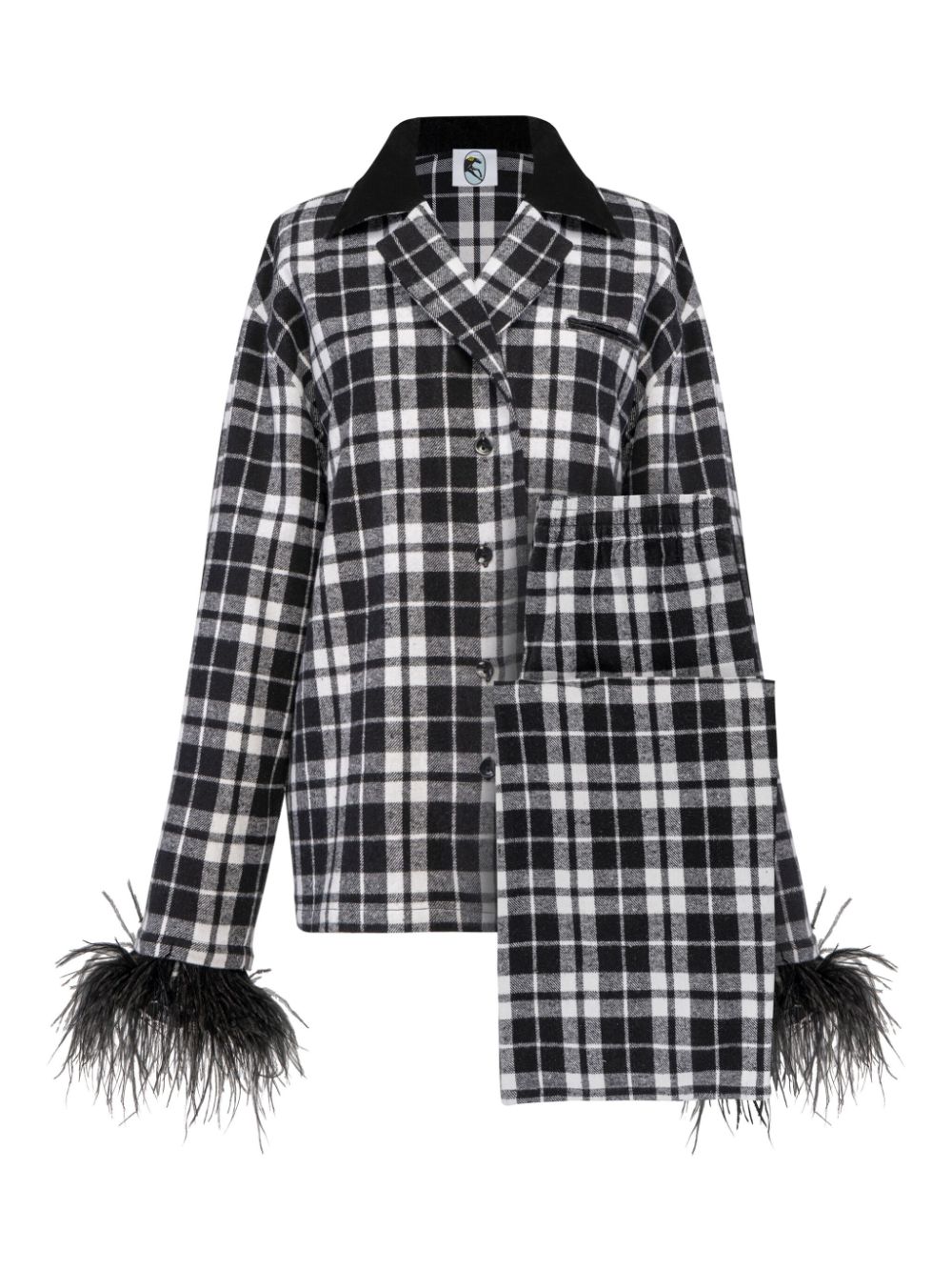 Checked flannel pyjama set - Black