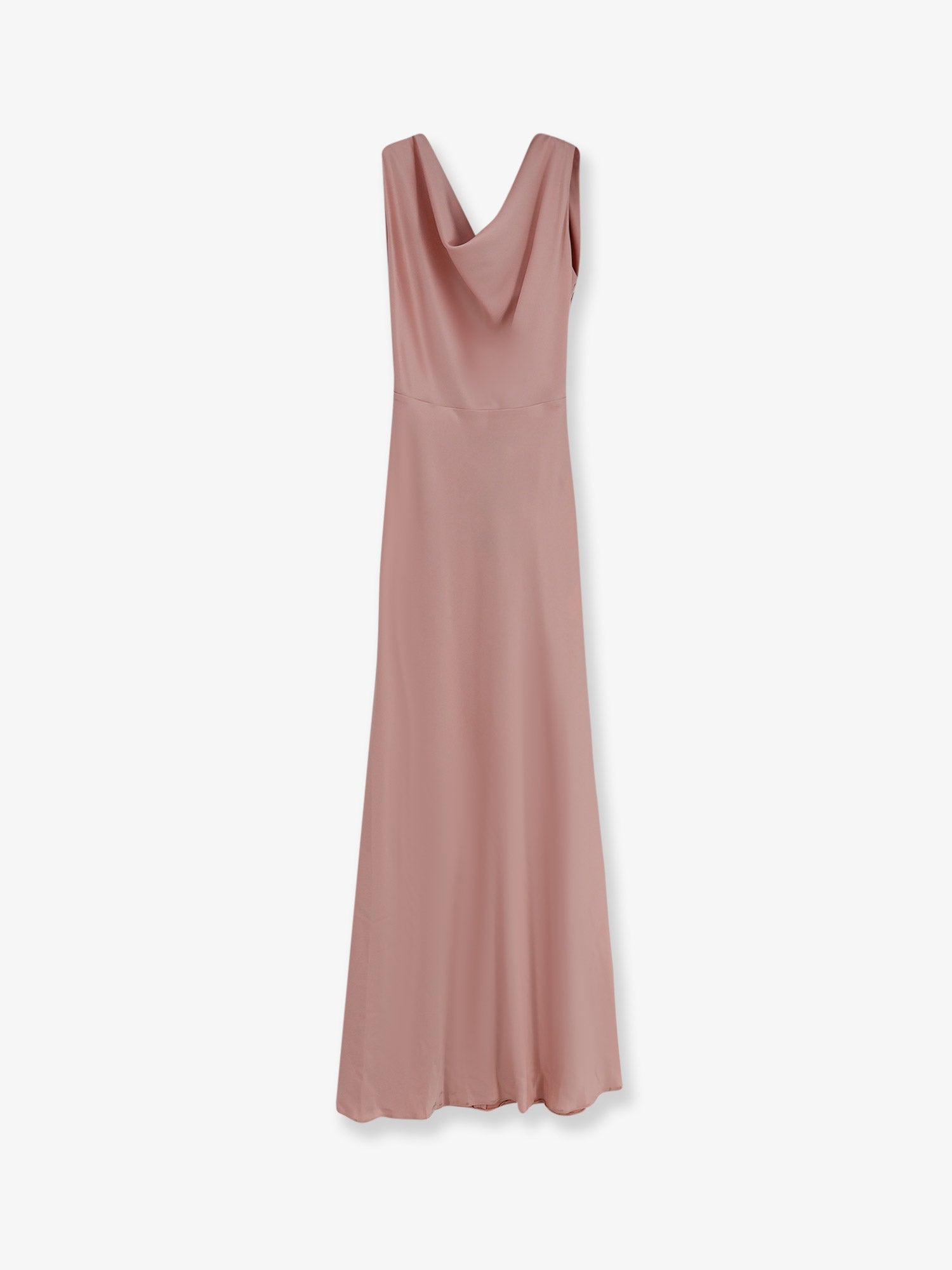 Long Satin Dress — Pink