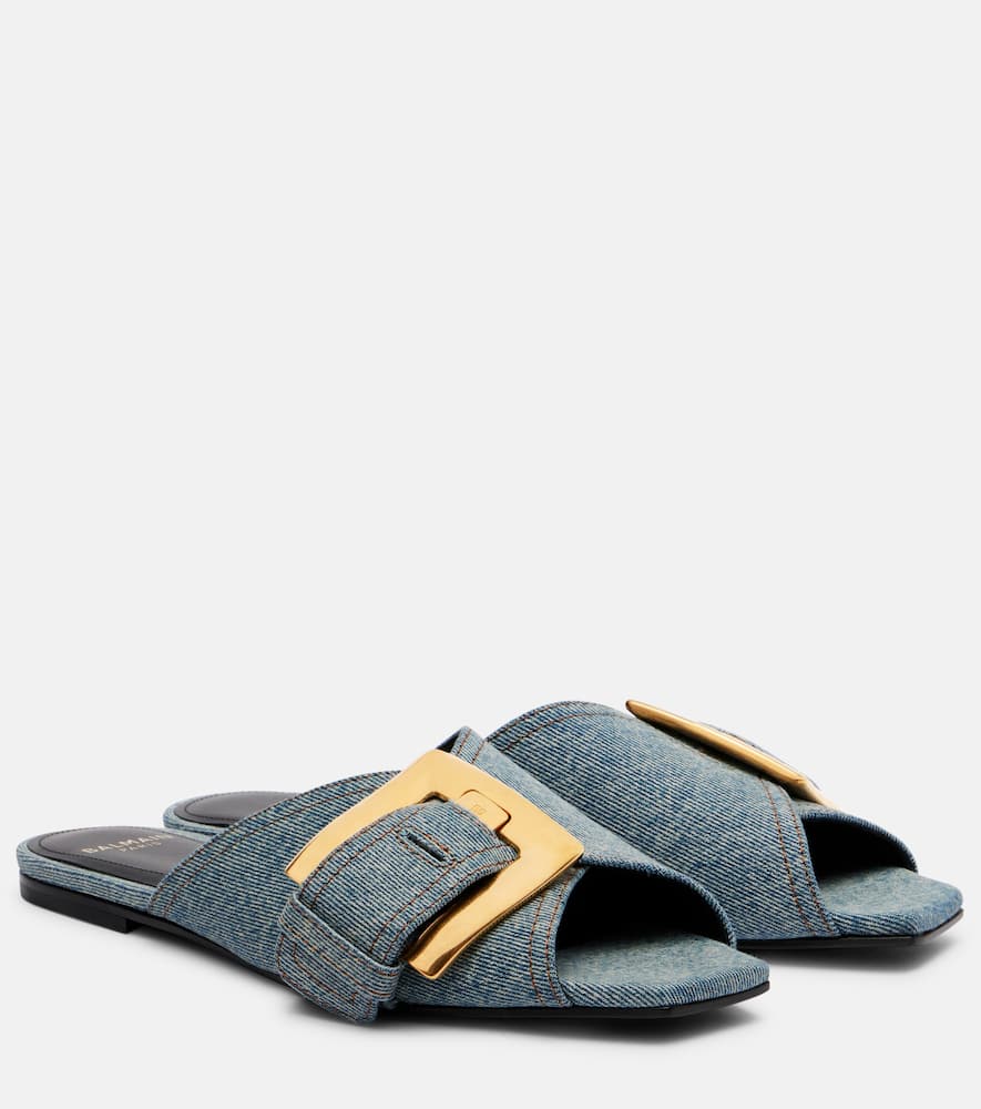 Anthem cotton denim flat sandals