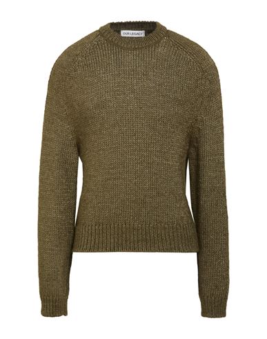 Man Sweater Military green Size 36 Silk, Wool