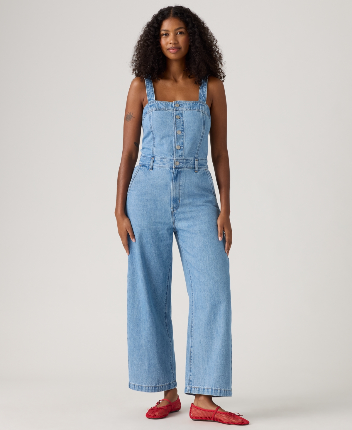 Women's Drea Square Neck Button-Front Jumpsuit - I Will