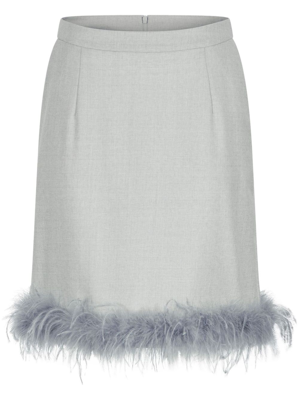 Feather-trim miniskirt - Grey