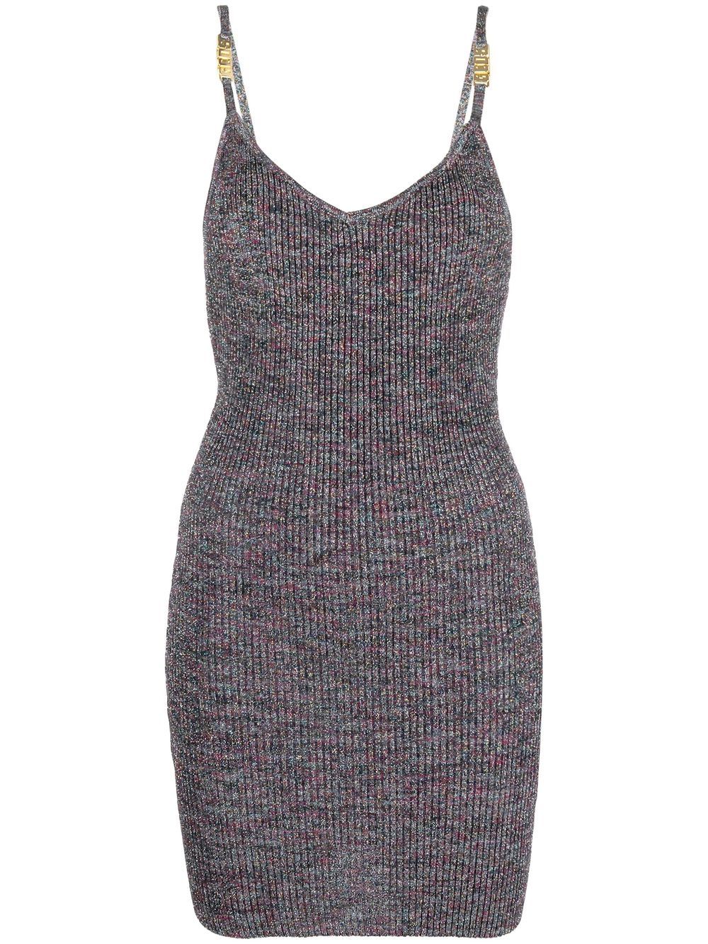 Open-back mini knitted dress - Grey