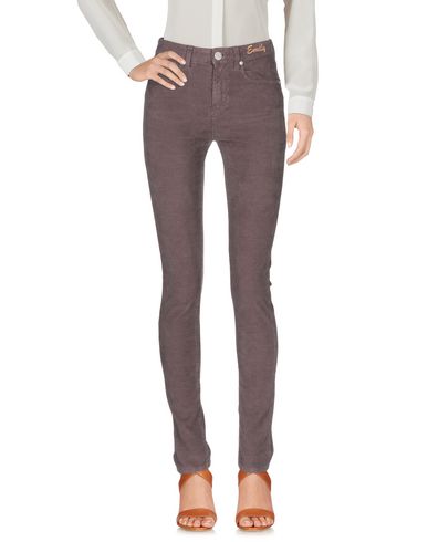 P_jean Woman Pants Dark brown Size 26 Cotton, Elastane