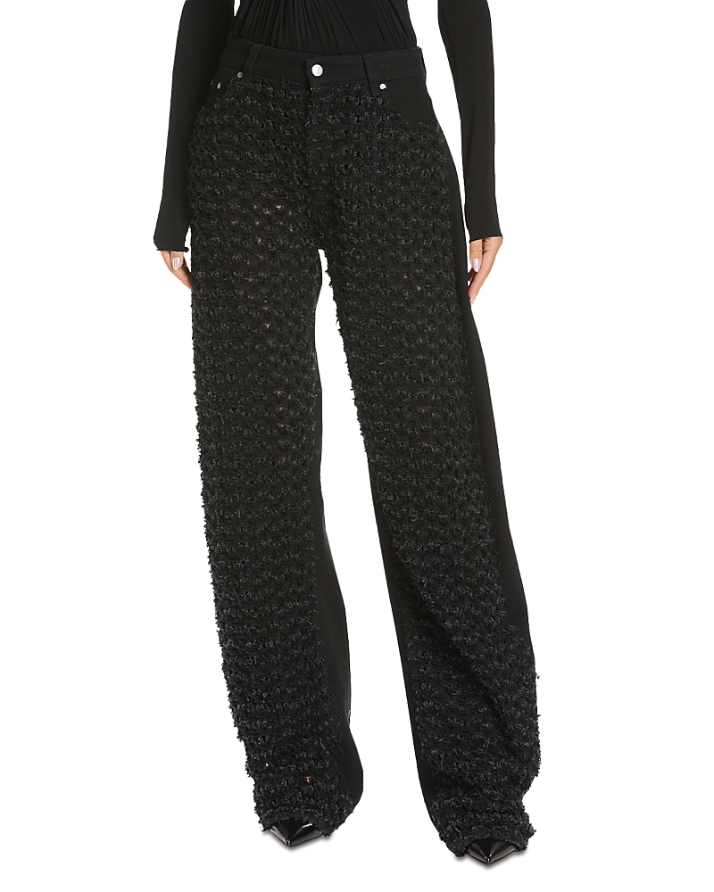 Mid Waist Laser Boucle Relaxed Curve Jeans in Black