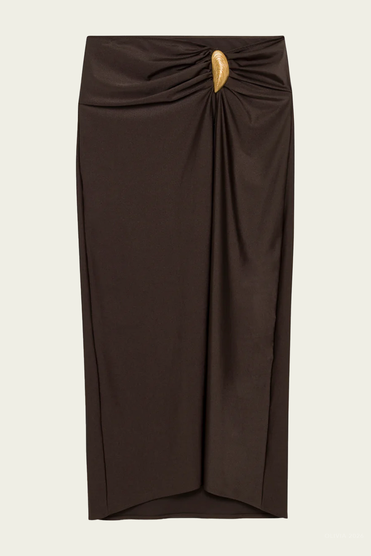 Eiana Shell Midi Skirt in Chocolate
