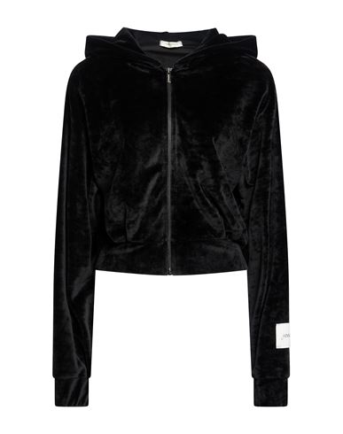 Woman Sweatshirt Black Size S Polyester, Elastane