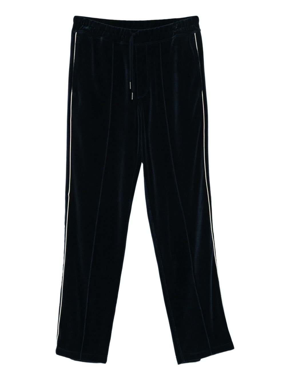 Piped-trim velour track pants - Blue