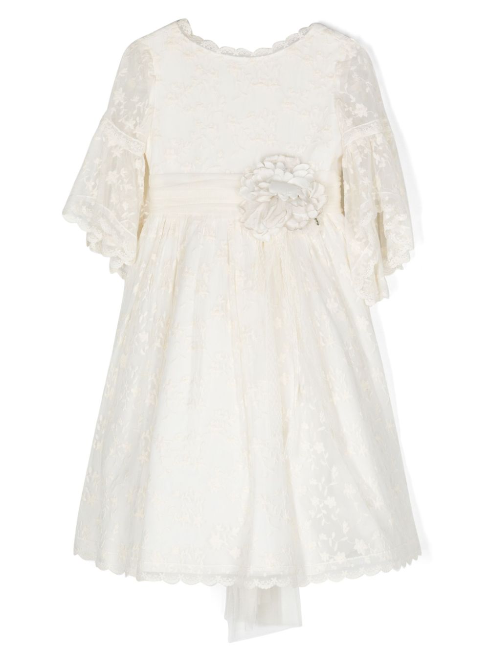 Floral-lace party dress - Neutrals