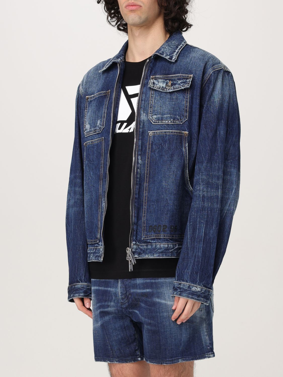 Zippered denim jacket - Blue