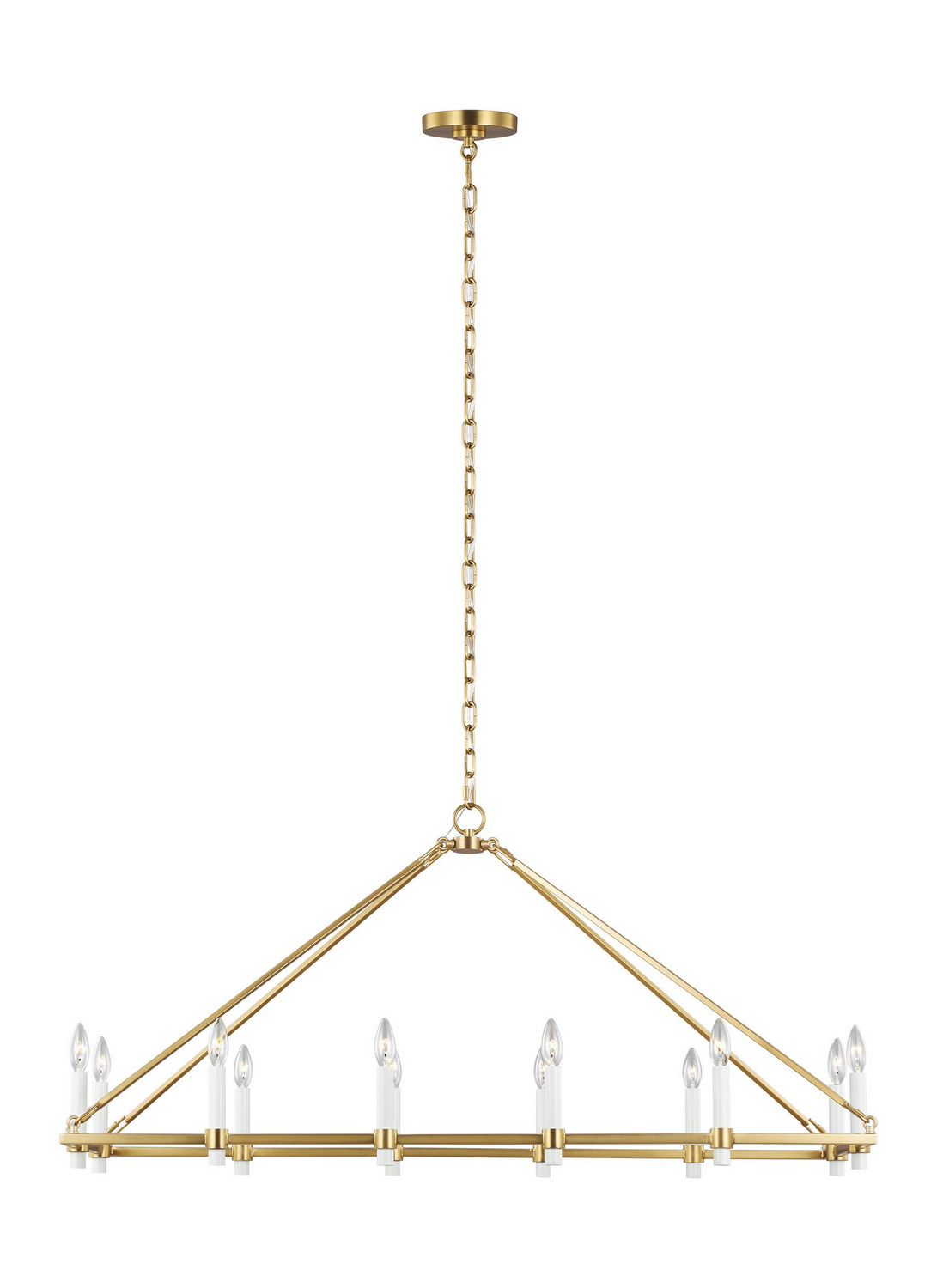 Marston 12-Light Linear Chandelier in Burnished Brass by Chapman & Myer