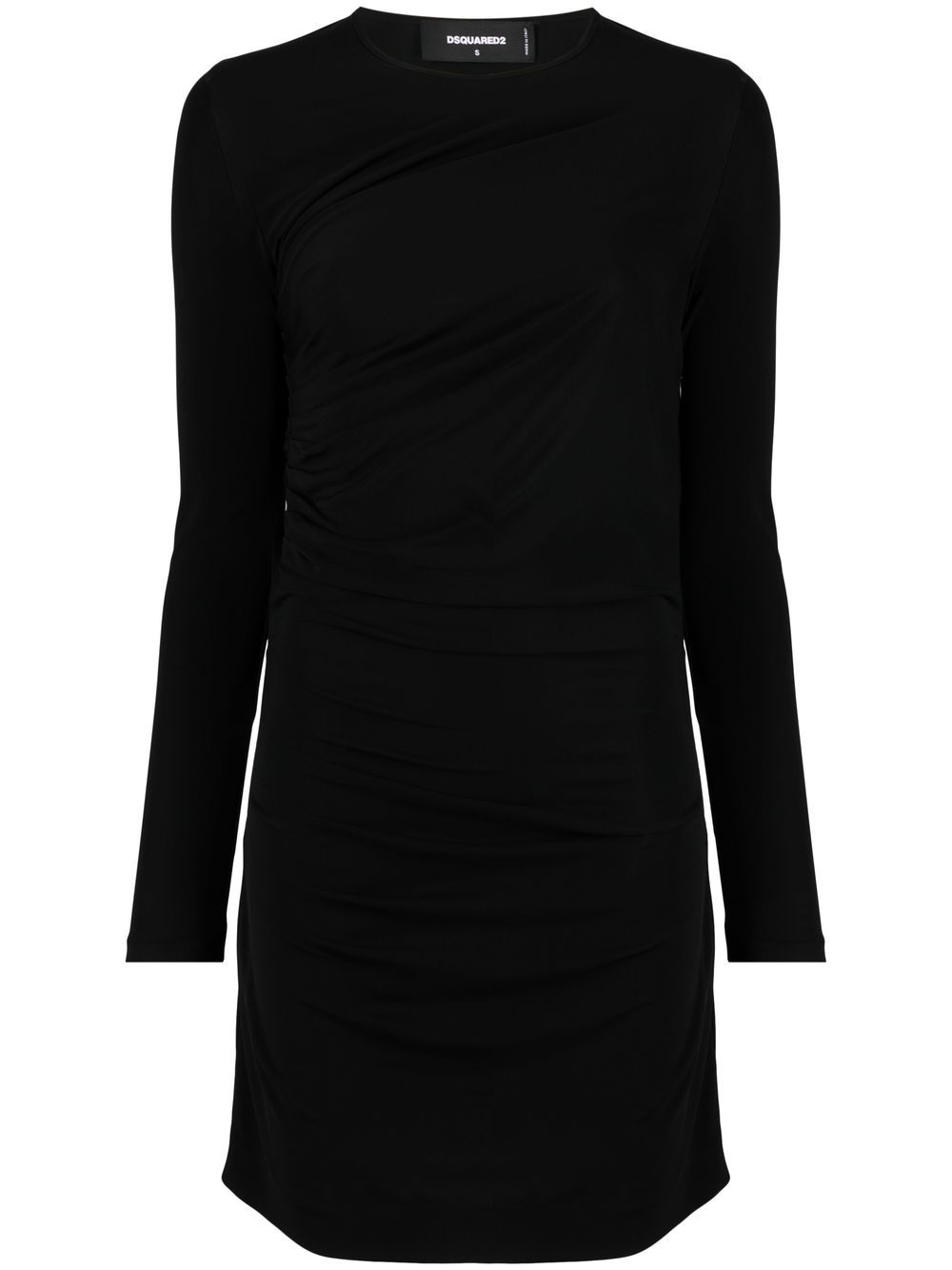 Long-sleeved mini dress - Black