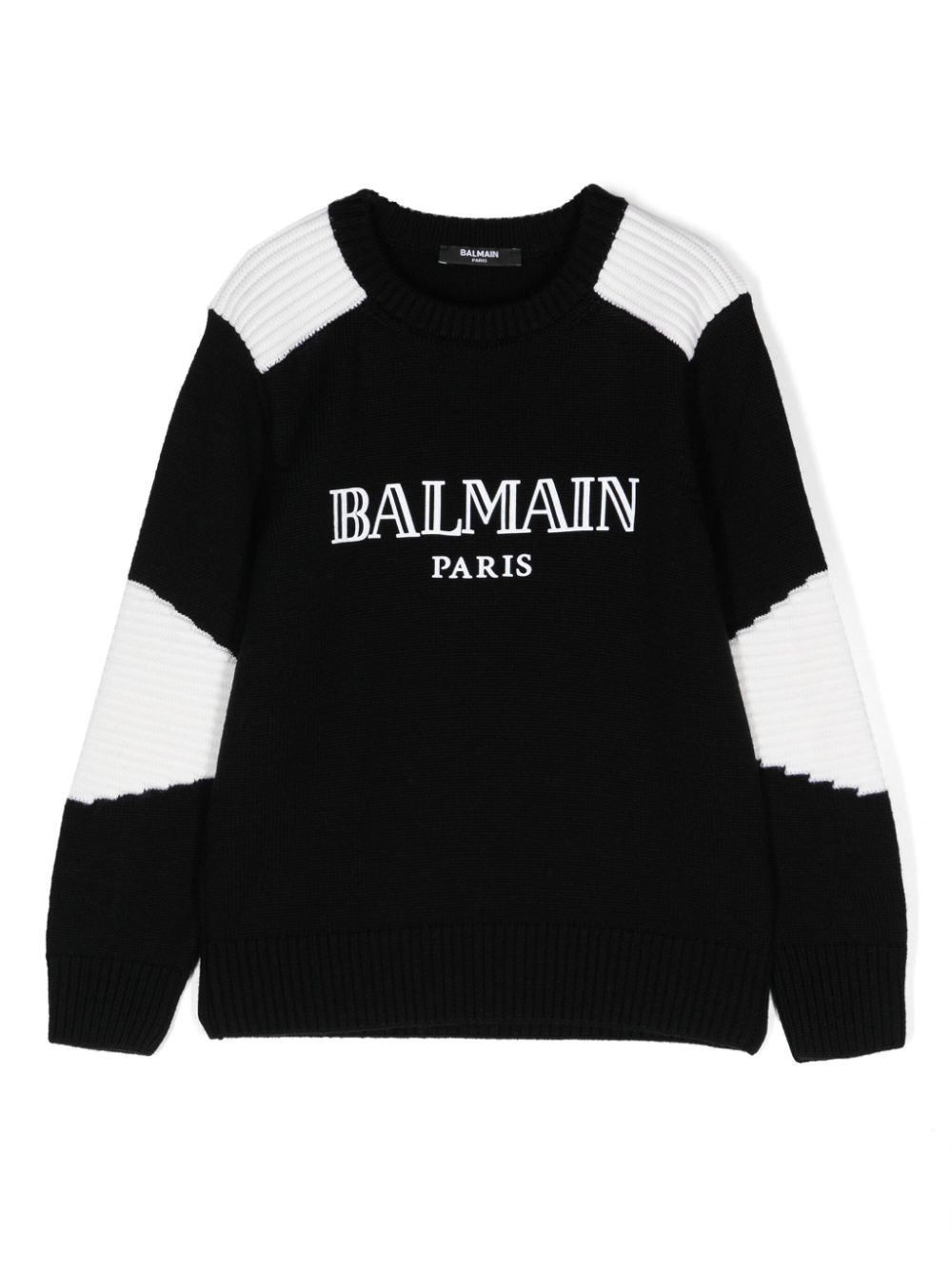 Flocked-logo cotton jumper - Black