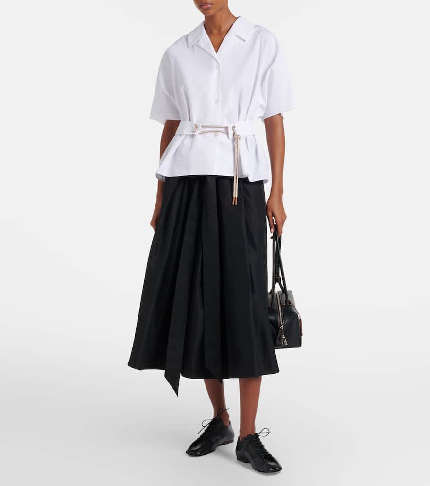 Carisma belted cotton poplin shirt