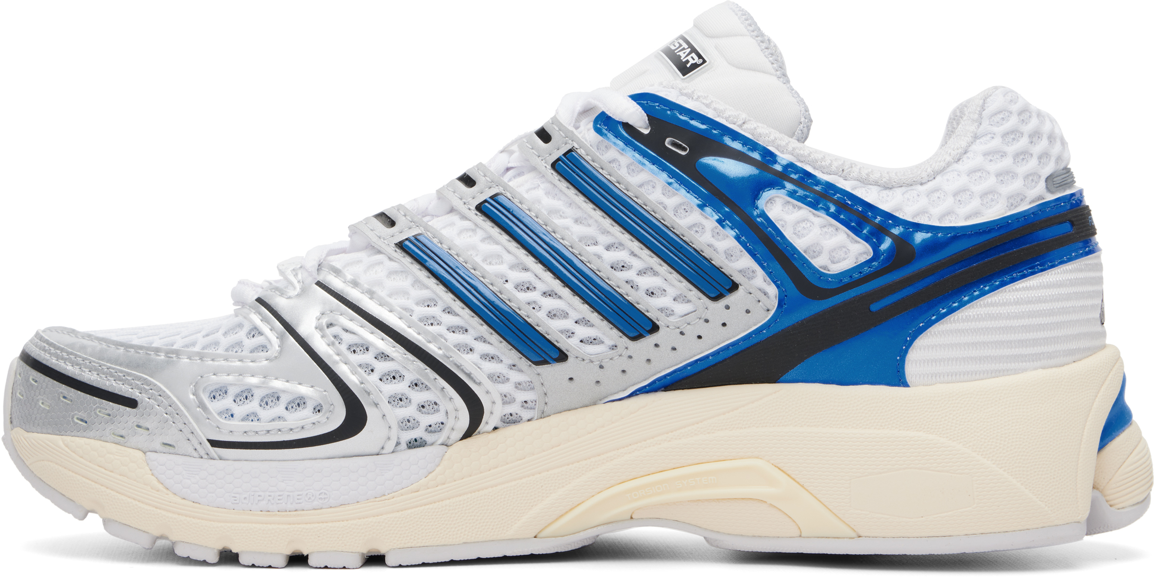 White & Blue Adistar Control 5 Sneakers