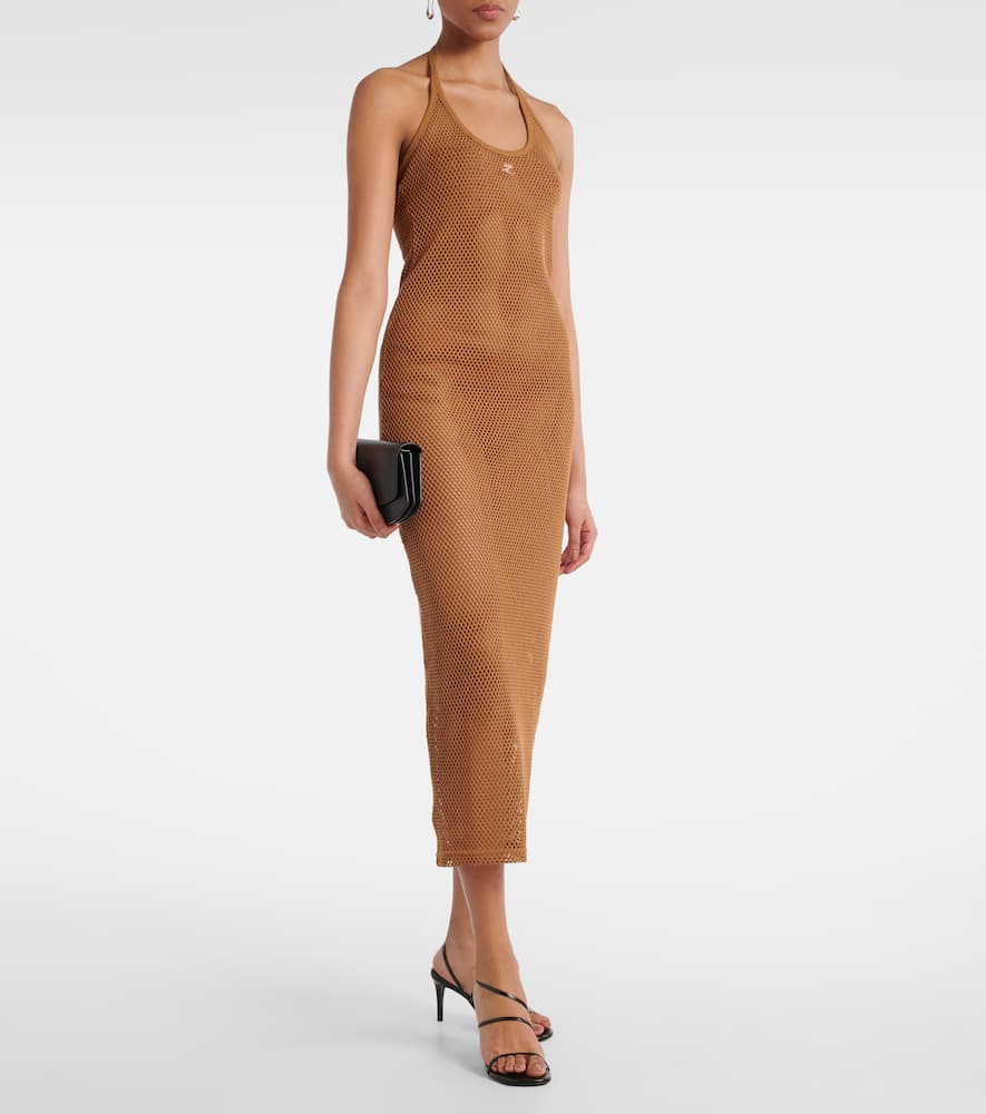 Courrèges Sheer cotton mesh midi dress