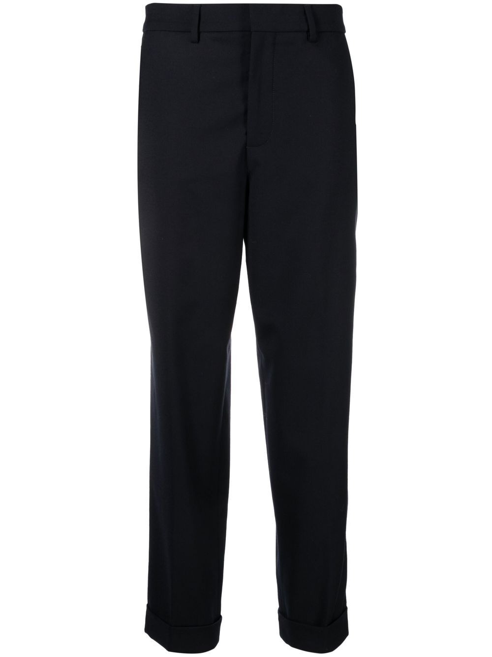 Straight-leg virgin-wool trousers - Blue